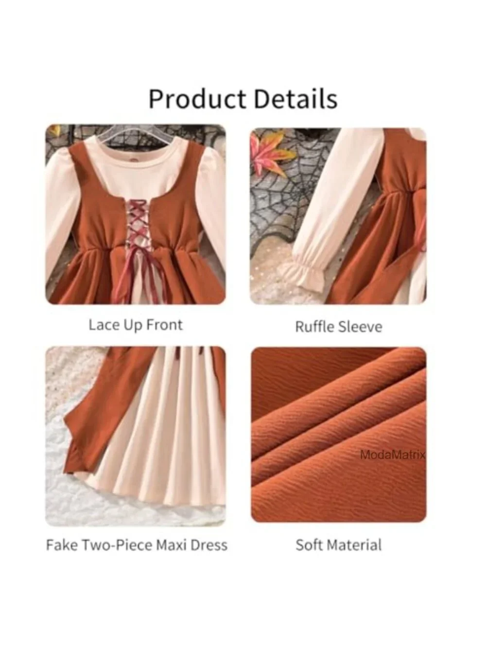 Girls Renaissance Medieval Princess Dress Long Sleeve Maxi Costume Halloween